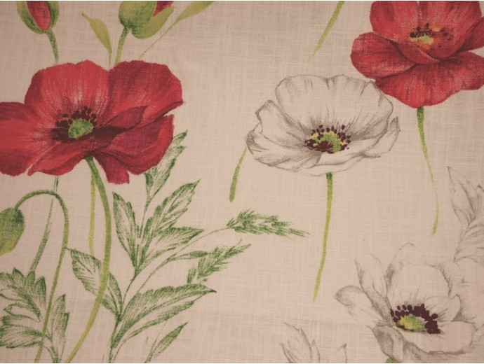 Cotton Linen Fabric - Papavero